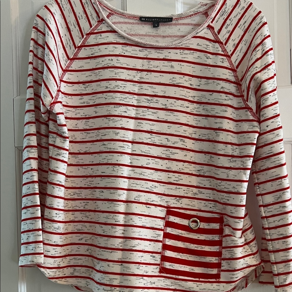 Elliott Lauren Red and White Striped Top